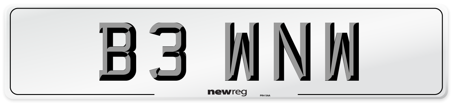 B3 WNW Number Plate from New Reg
